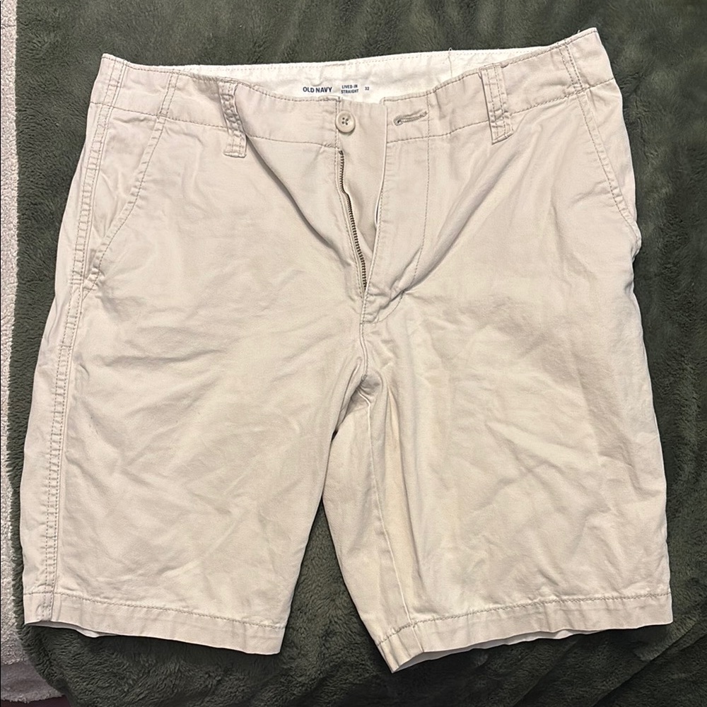 Old Navy Tan Flat Front Bermuda Shorts